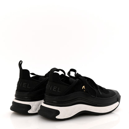 Chanel Velvet Calfskin Mixed Fibers CC Sneakers 36 Black 5 of 10