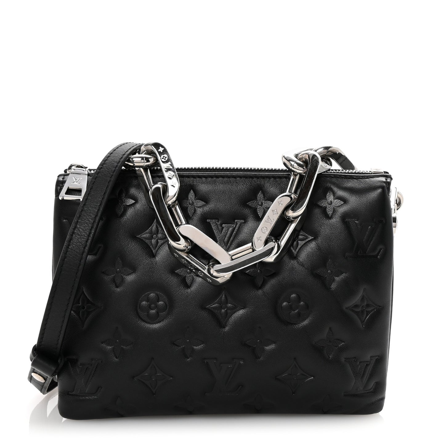 Lambskin Embossed Monogram Coussin BB Black