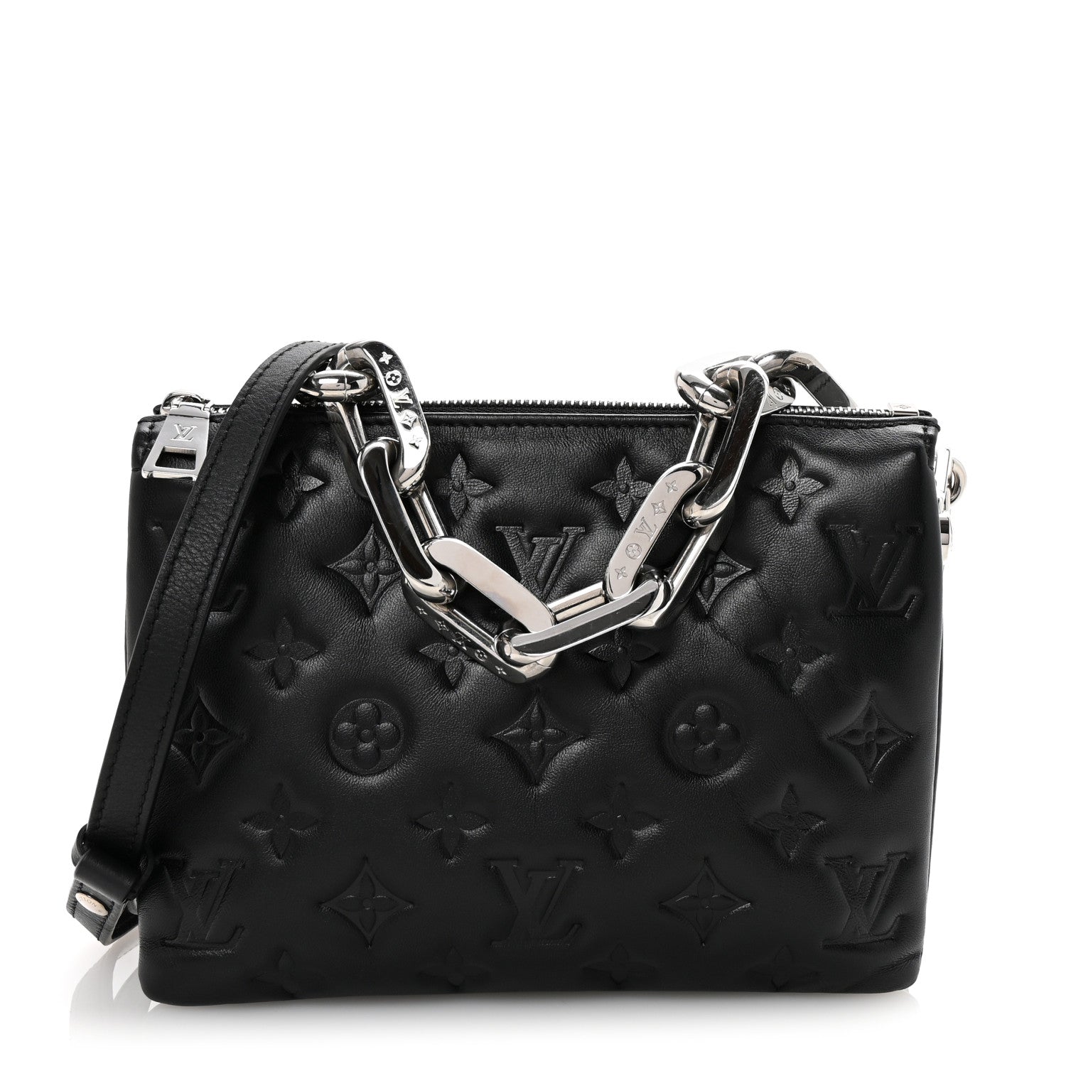 Louis Vuitton Lambskin Embossed Monogram Coussin BB Black 1 of 9