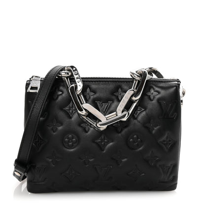 Louis Vuitton Lambskin Embossed Monogram Coussin BB Black 1 of 9