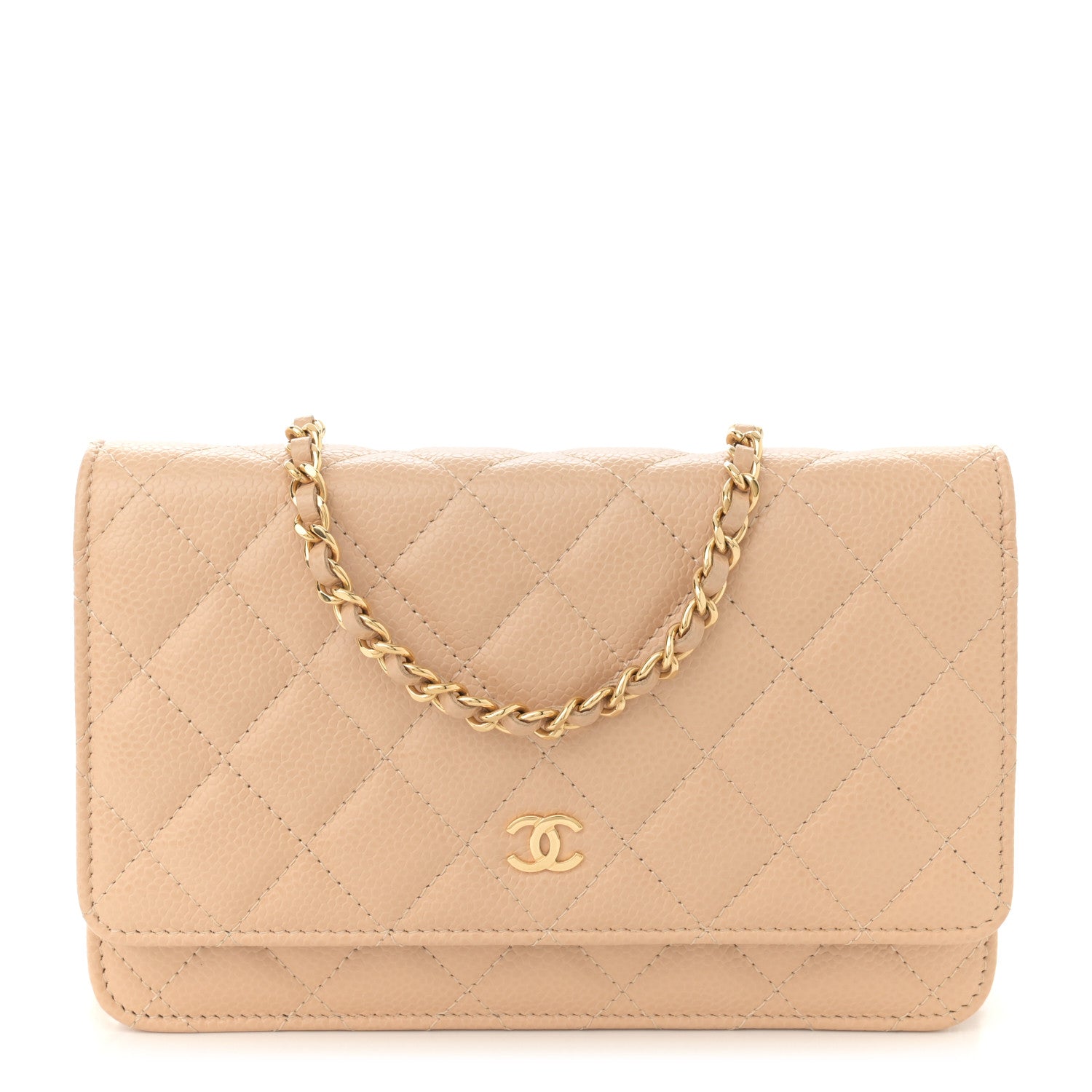 Chanel Caviar Quilted Wallet on Chain WOC Beige 1 of 13