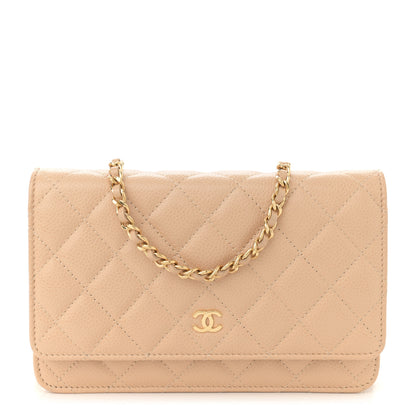 Chanel Caviar Quilted Wallet on Chain WOC Beige 1 of 13