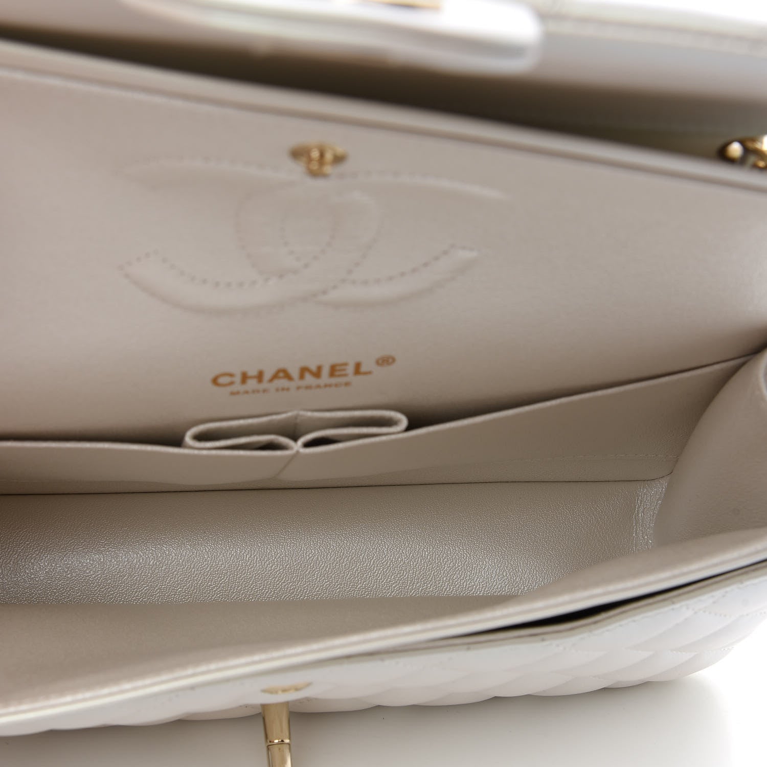 Chanel Iridescent Calfskin Quilted Medium Double Flap White 5 of 10