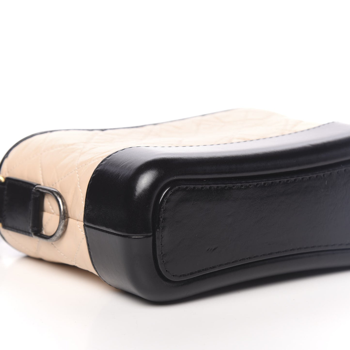 Aged Calfskin Quilted Small Gabrielle Hobo Beige Black