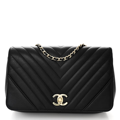 Chanel Calfskin Chevron Quilted Small Statement Flap Black 1 of 10