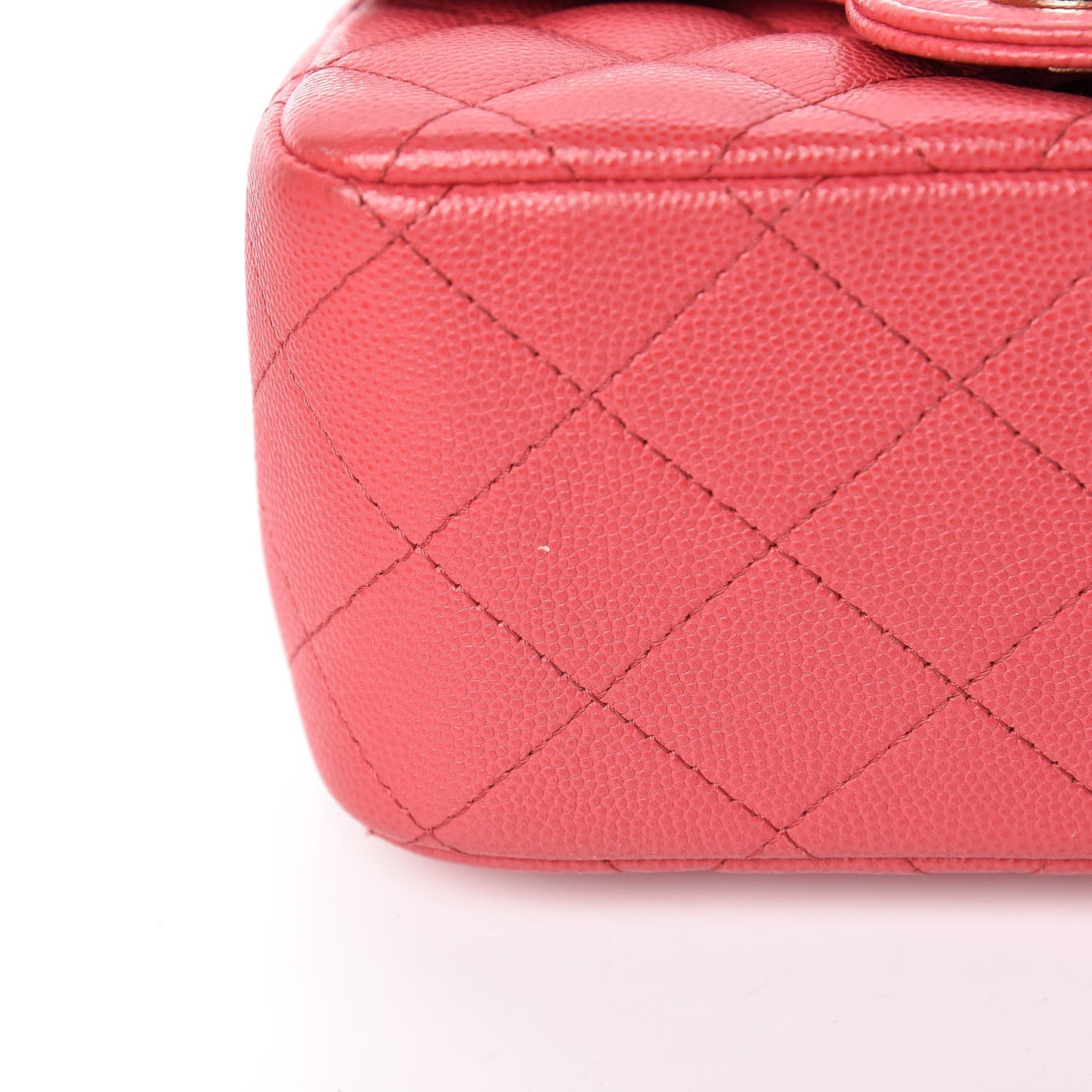 Caviar Quilted Mini Square Flap Dark Pink