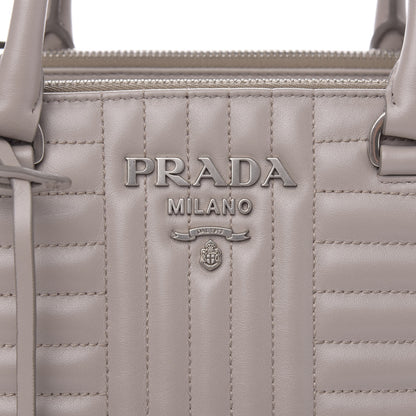 Prada Soft Calfskin Impunture Diagramme Double Zip Tote Pomice 8 of 10