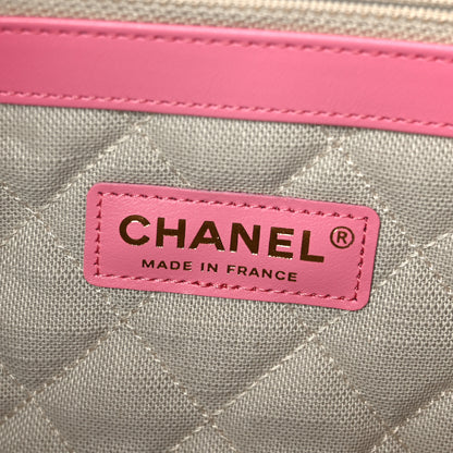 Chanel Mixed Fibers Calfskin Crochet Small Shopping Bag Beige Pink 6 of 11