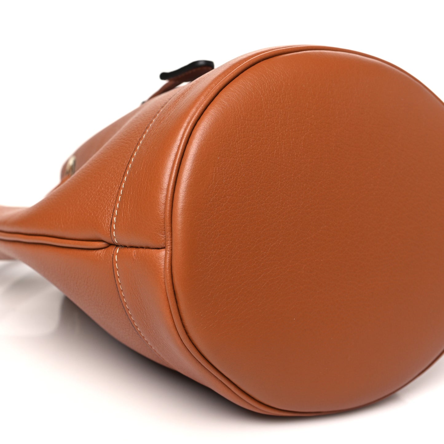 Calfskin Teen Clara Drawstring Bucket Bag Tan