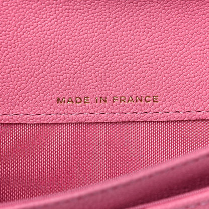 Chanel Caviar Quilted Boy Flap Card Holder Wallet Light Pink 7 of 12