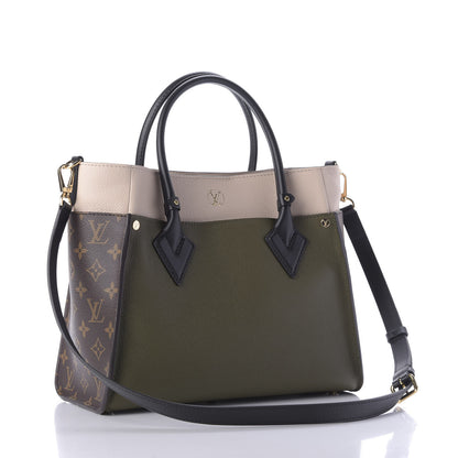Louis Vuitton Calfskin Monogram On My Side MM Laurier Green Toffee Latte Beige 4 of 11