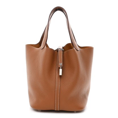 Hermes Taurillon Clemence Picotin Lock 22 MM Gold 1 of 10