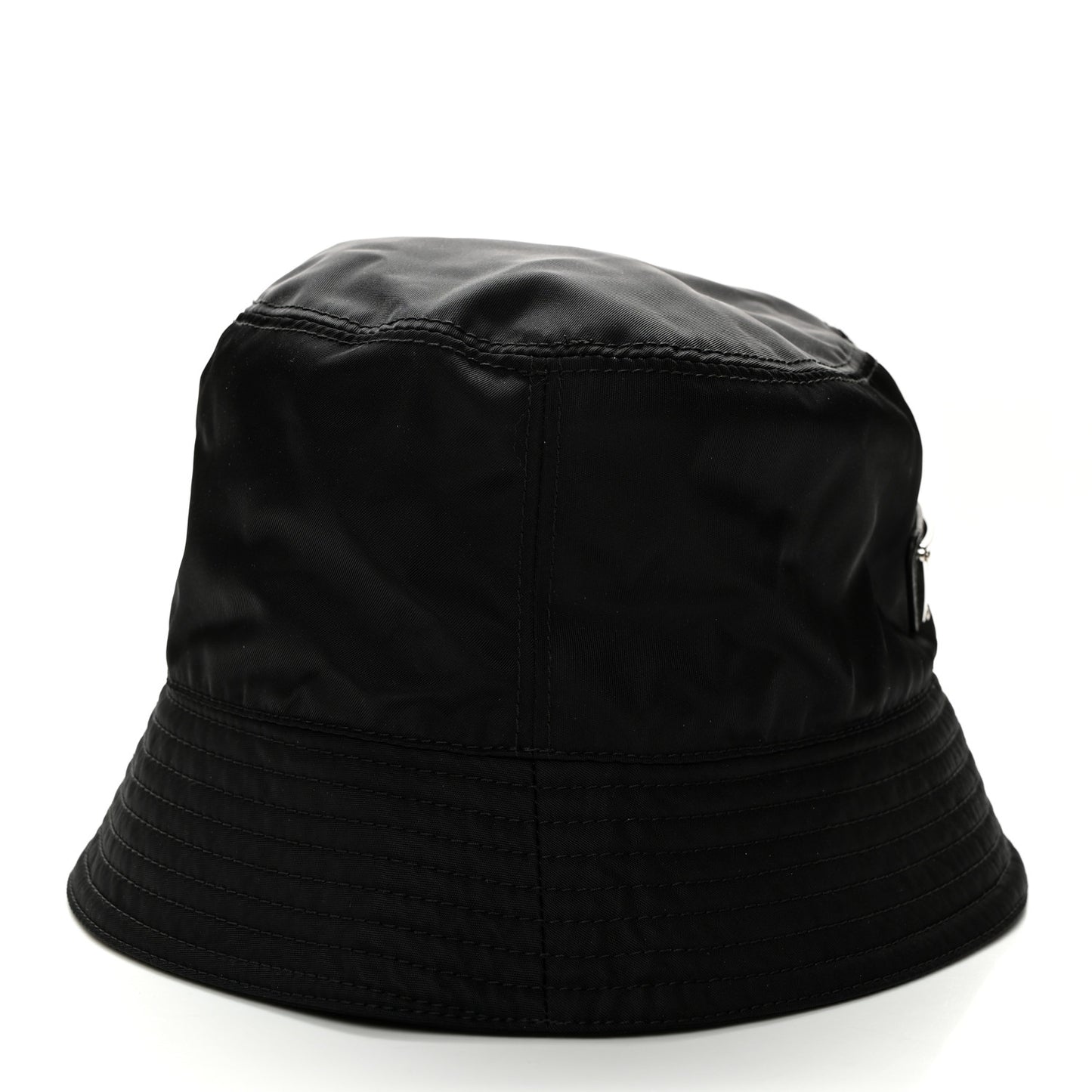 Re-Nylon Metal Triangle Logo Womens Bucket Hat M Black