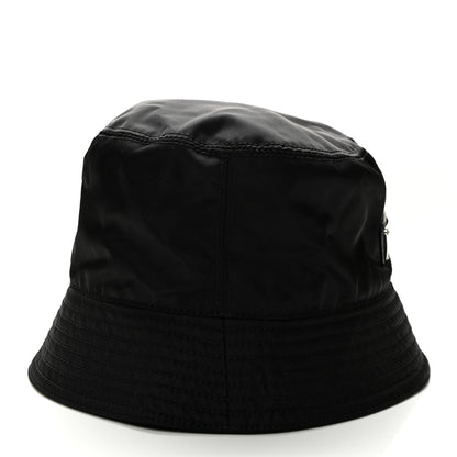 Prada Re-Nylon Metal Triangle Logo Womens Bucket Hat M Black 6 of 8