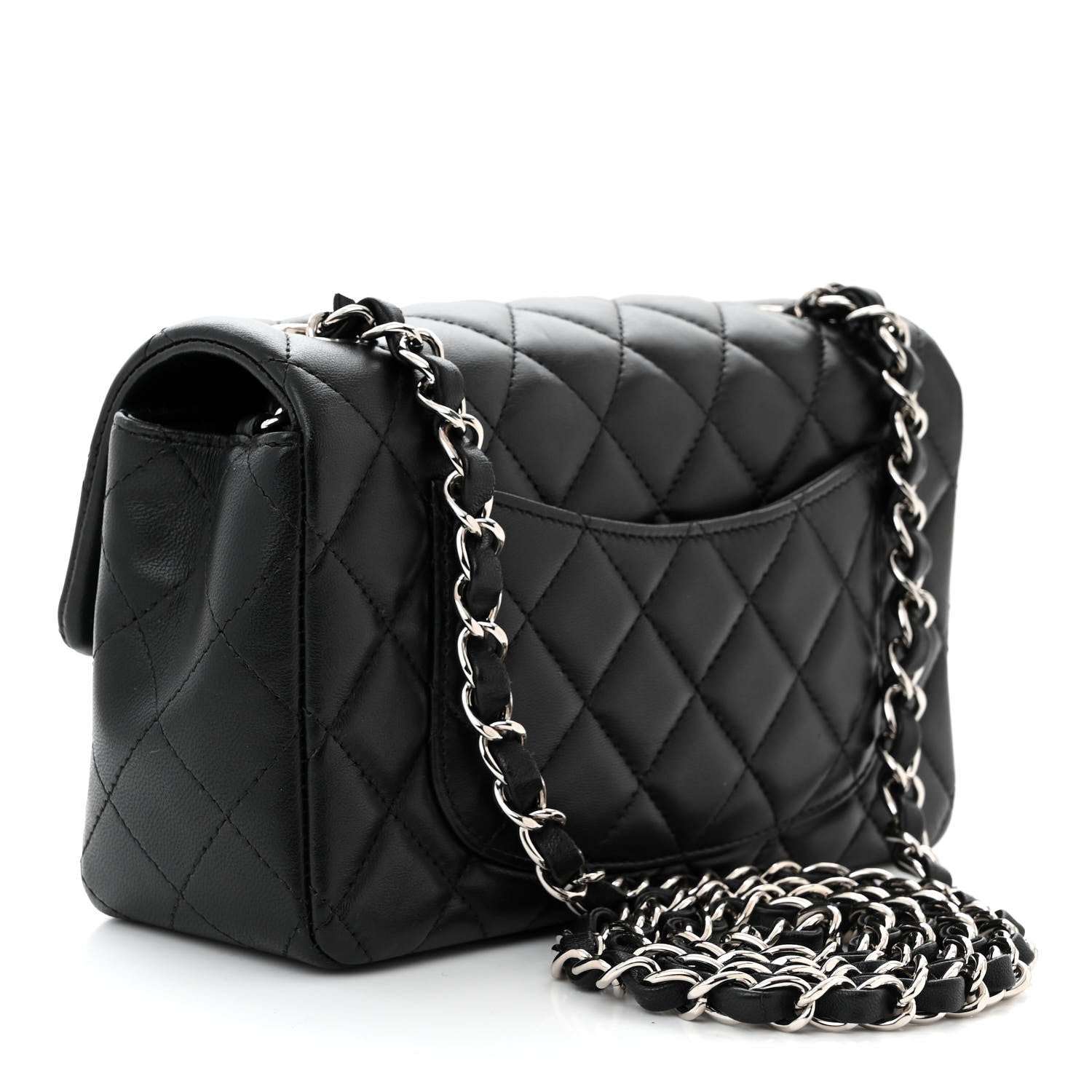 Chanel Lambskin Quilted Mini Rectangular Flap Black 3 of 11