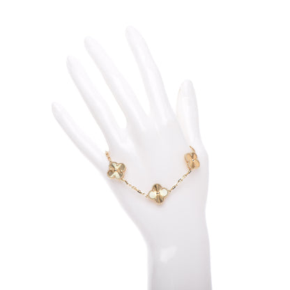Van Cleef & Arpels 18K Yellow Gold 5 Motifs Guilloche Vintage Alhambra Bracelet 2 of 6
