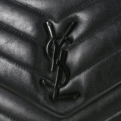 Saint Laurent Calfskin Y Quilted Monogram Monochrome Medium Loulou Chain Satchel Black 11 of 12