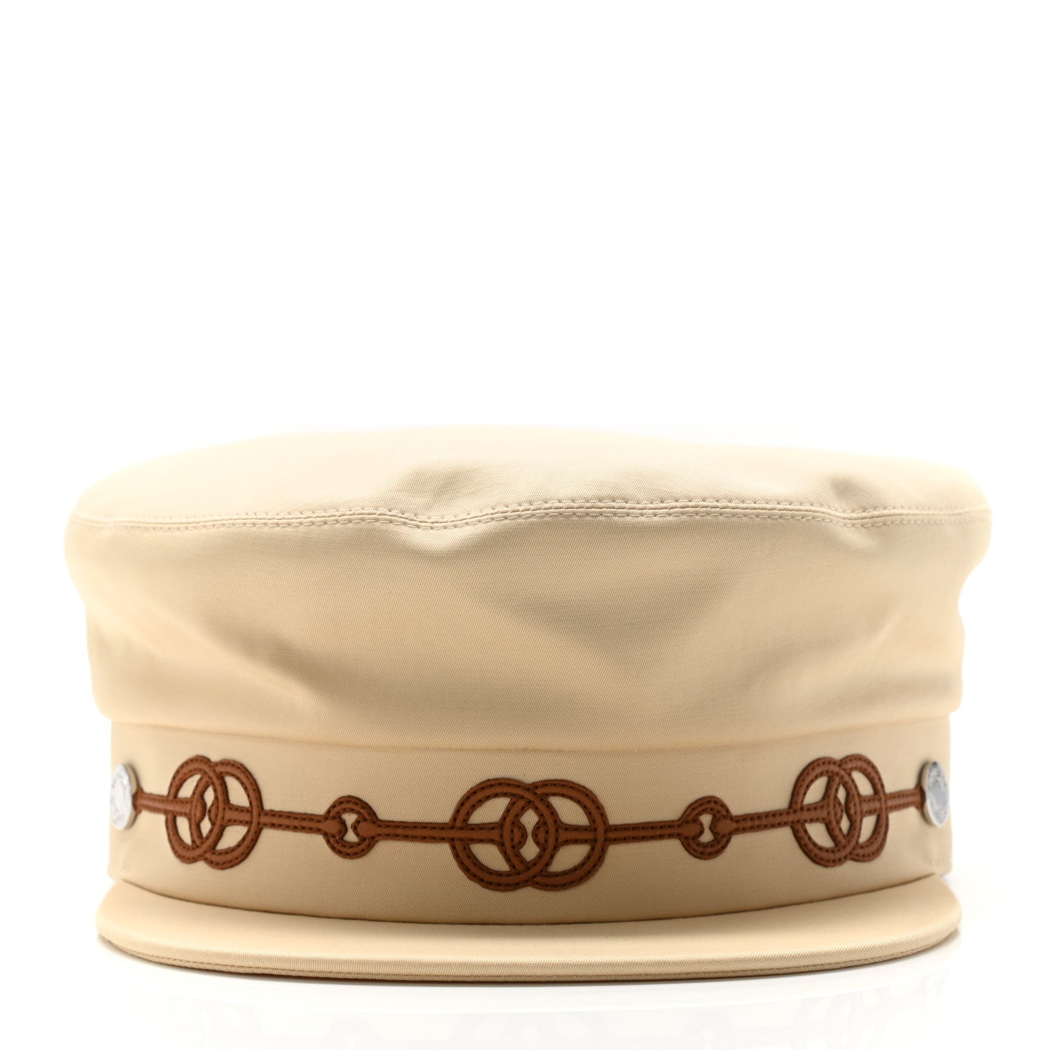 Hermes Double Linen Twill Casquette Cabourg Cliquetis Cap 58 White Creme 3 of 7