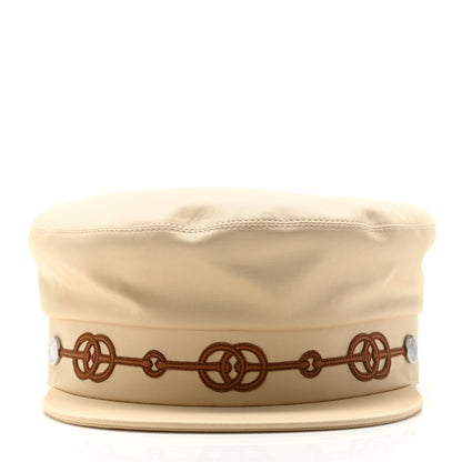 Hermes Double Linen Twill Casquette Cabourg Cliquetis Cap 58 White Creme 3 of 7