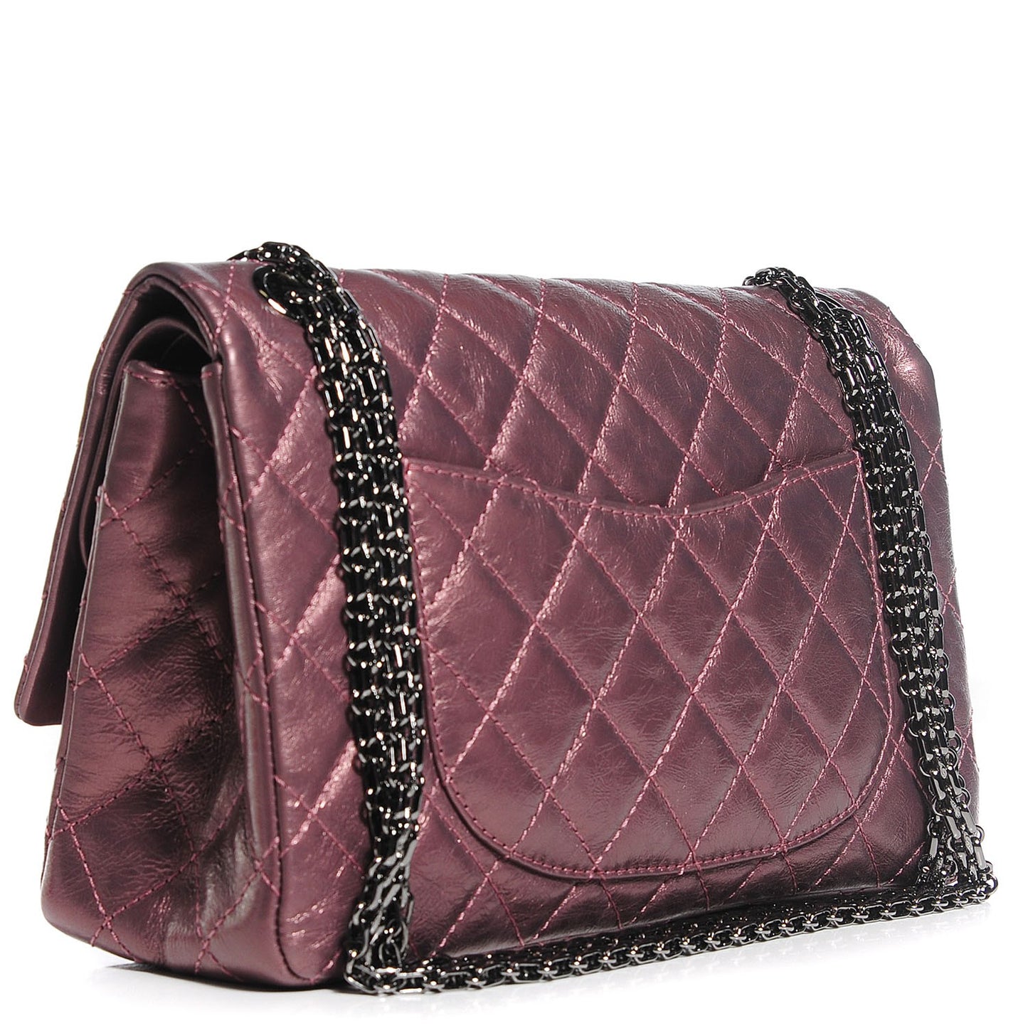 Metallic Aged Calfskin Quilted 2.55 Reissue 226 Flap Rose Fonce