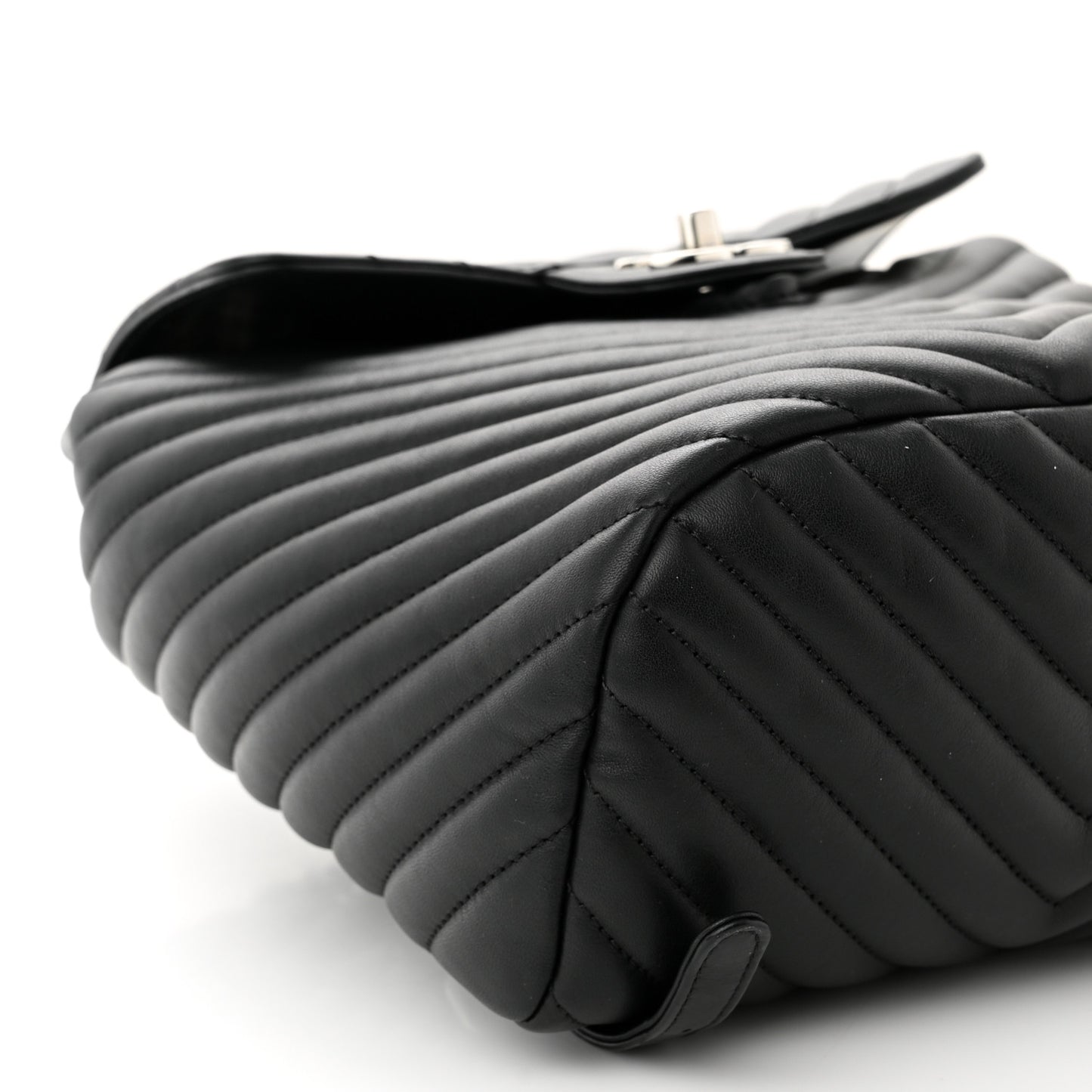 Calfskin Chevron Quilted Small Urban Spirit Backpack Black