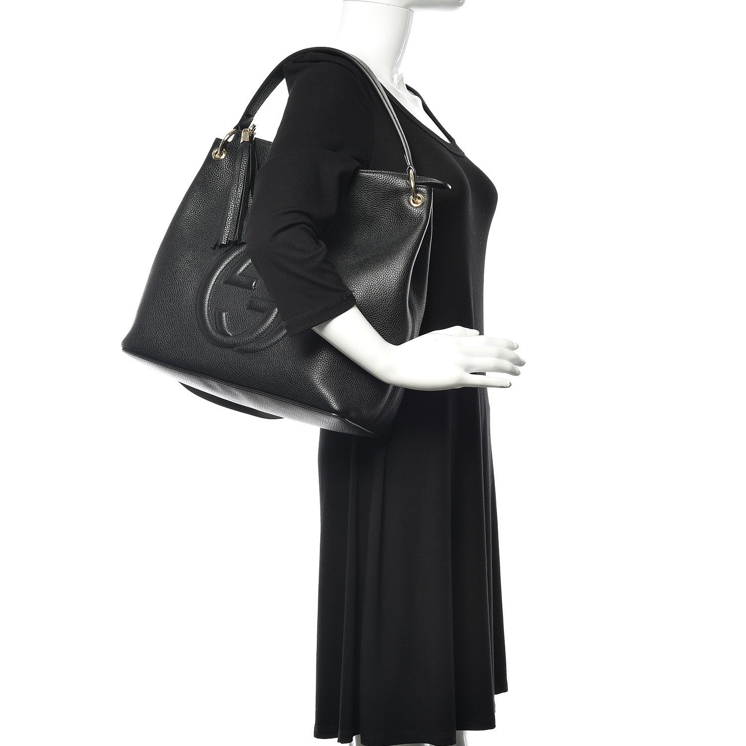 Gucci Pebbled Calfskin Large Soho Hobo Black 2 of 10