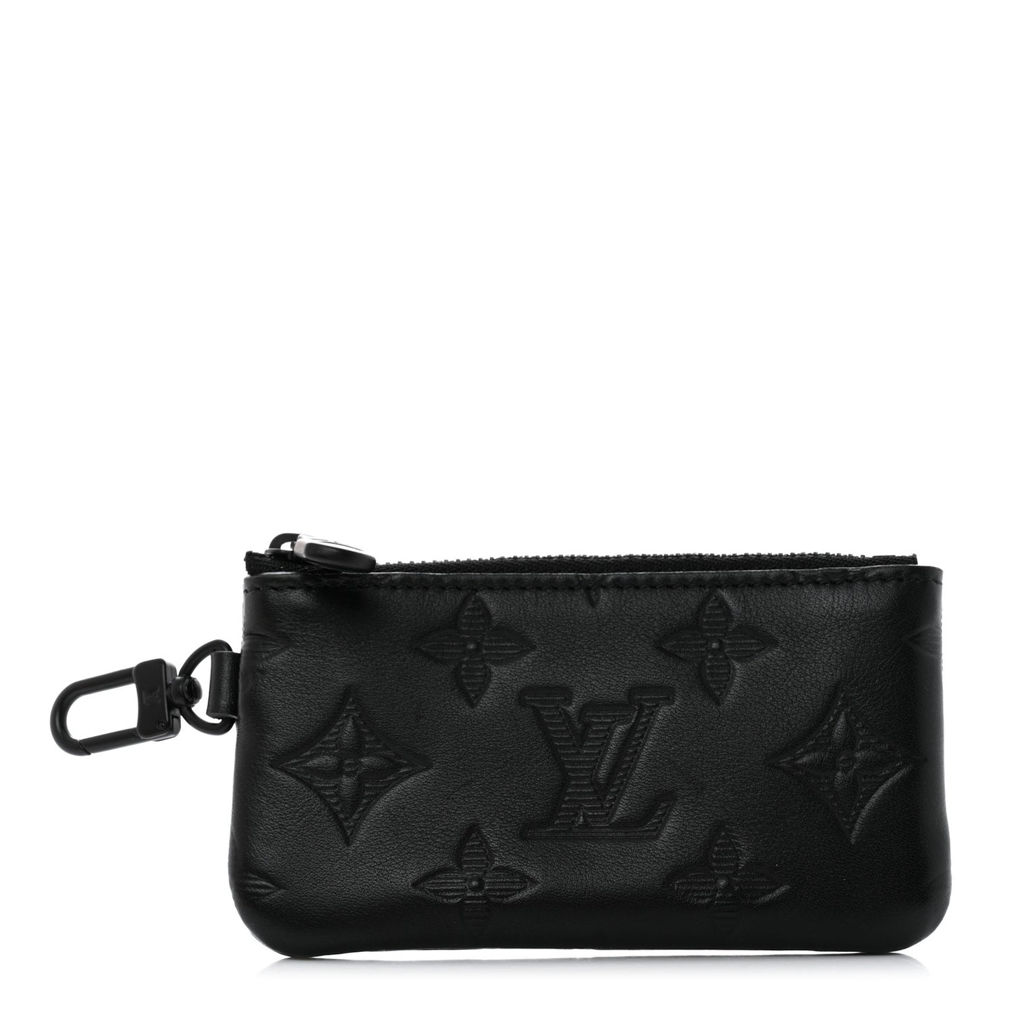 Calfskin Monogram Shadow Key Pouch Black