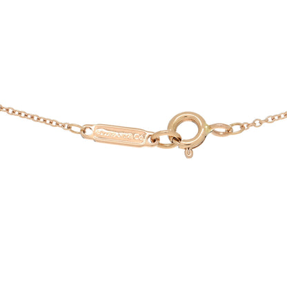 Tiffany 18K Rose Gold Diamond Fleur De Lis Key Bar Pendant Necklace 3 of 4