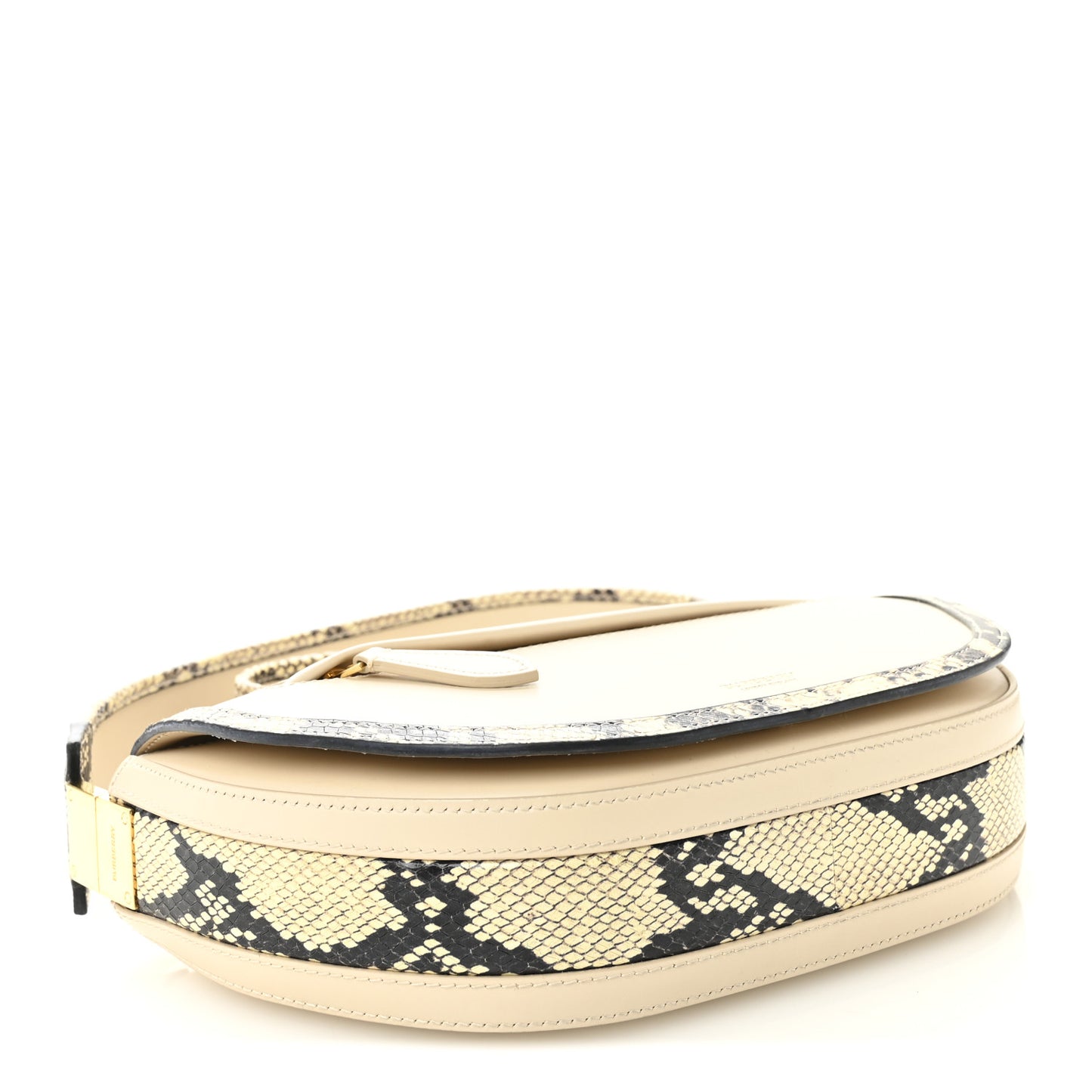 Calfskin Snakeskin Small Olympia Shoulder Bag Pale Biscuit