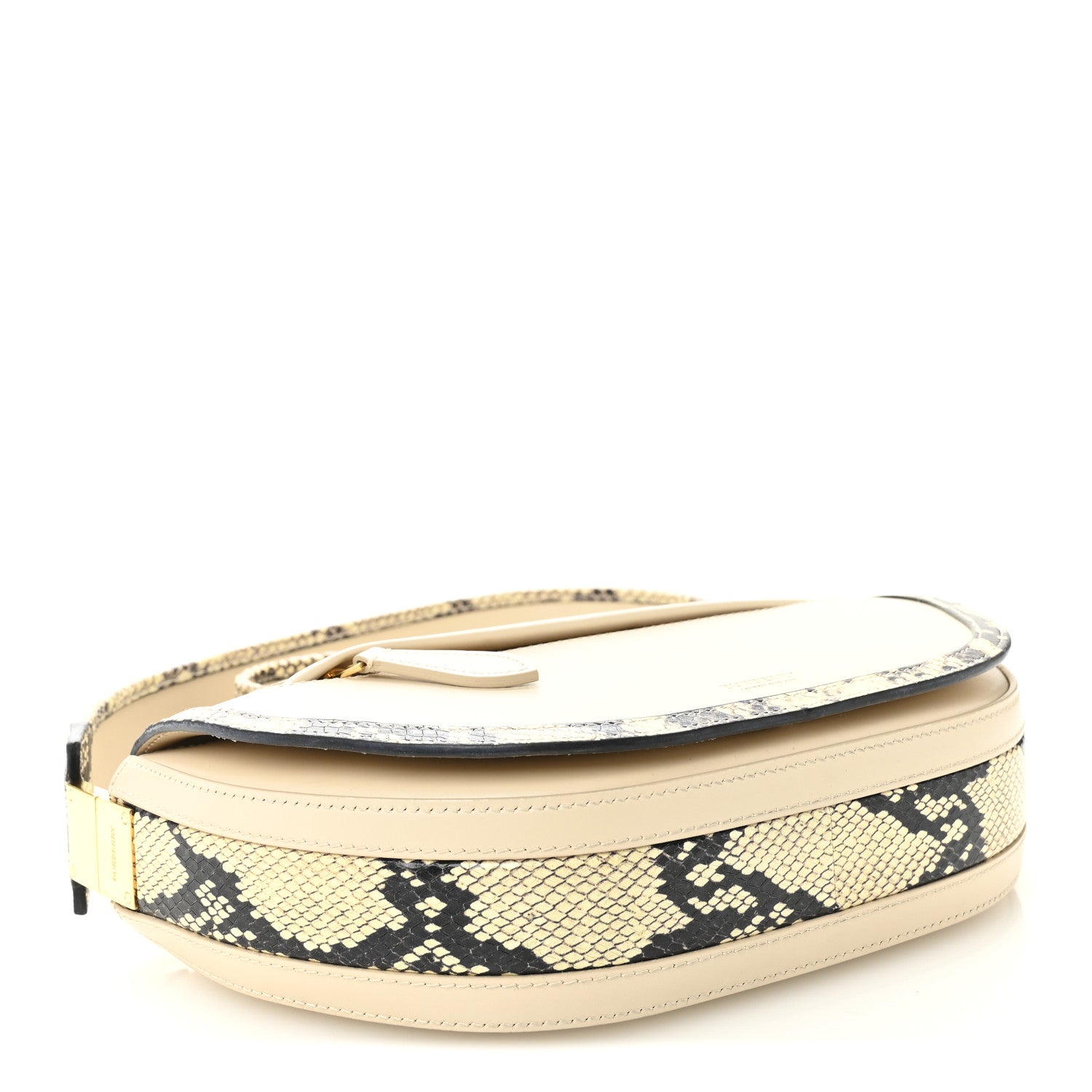Burberry Calfskin Snakeskin Small Olympia Shoulder Bag Pale Biscuit 4 of 11