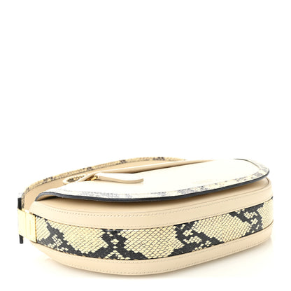 Burberry Calfskin Snakeskin Small Olympia Shoulder Bag Pale Biscuit 4 of 11