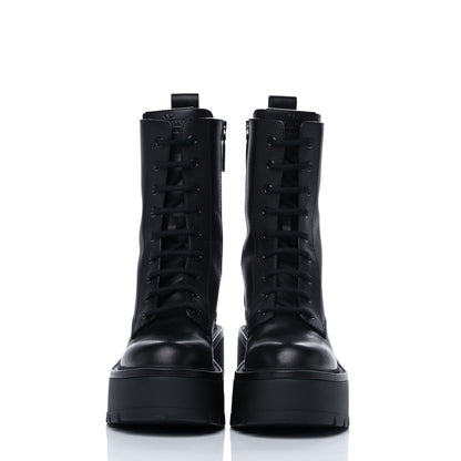 Valentino Garavani Calfskin VLOGO Uniqueform 55/85mm Flatform Lace Up Boots 36 Black 2 of 11