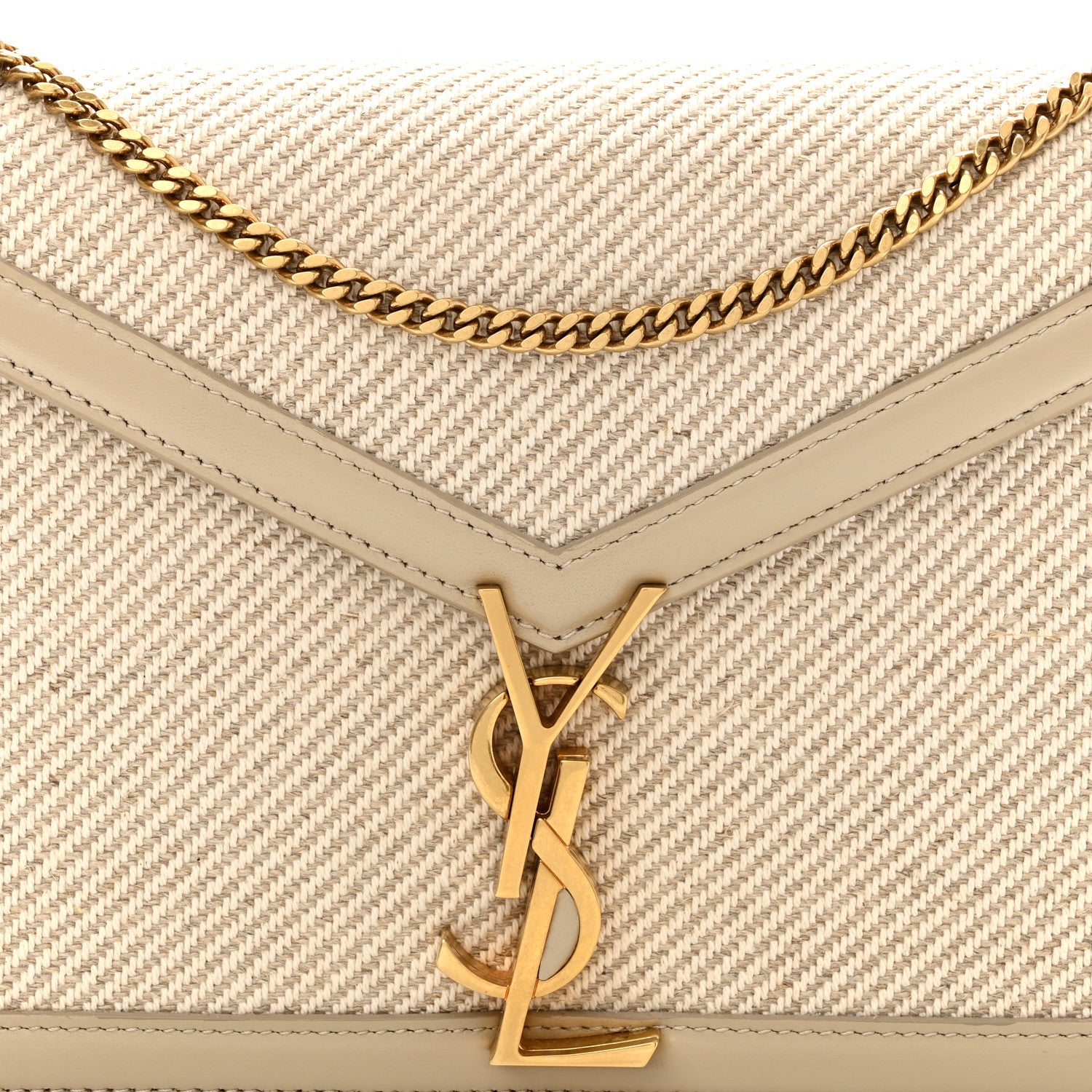 Saint Laurent Canvas Calfskin Classic Monogram Cassandra Natural Beige Sea Salt 8 of 11