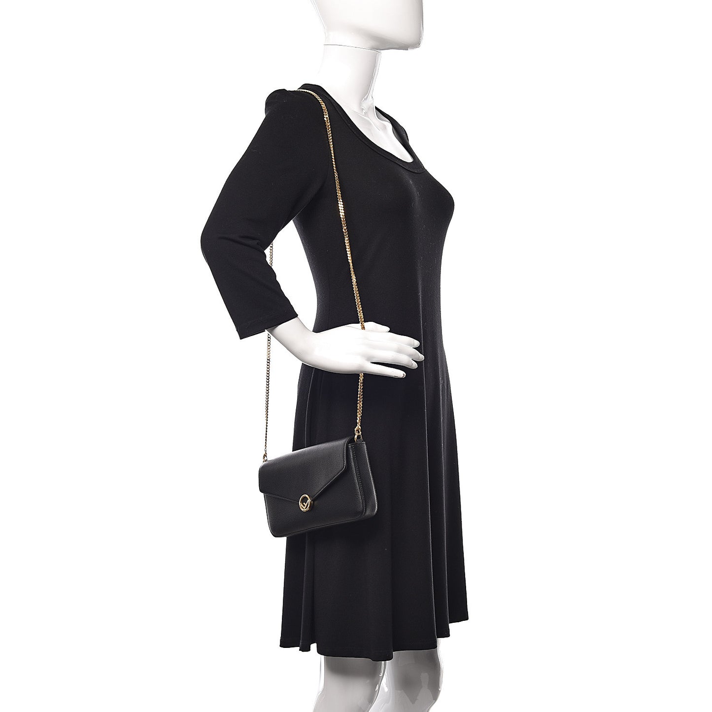 Vitello Cruise F is Fendi Envelope Wallet on Chain with Pouches Black