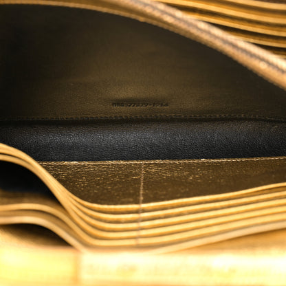 Saint Laurent Metallic Calfskin Monogram Chain Wallet Gold 5 of 10