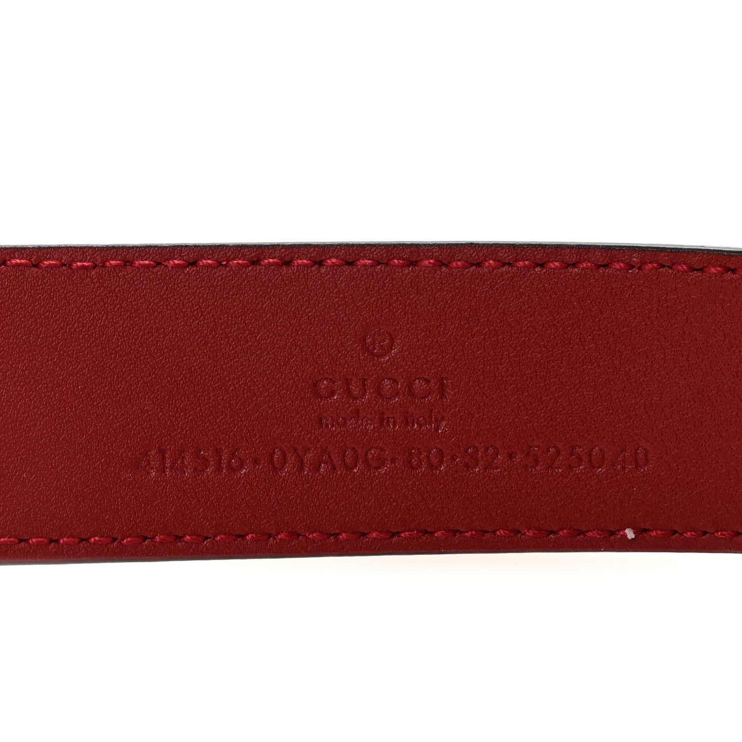 Plutone Calfskin Double G 30mm Belt 80 32 Rosso