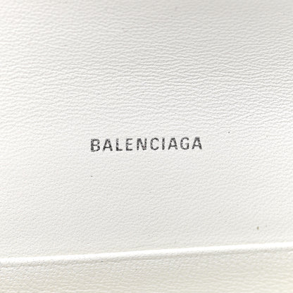 Balenciaga Grained Calfskin Logo Cash Phone Holder Wallet On Chain White Fluo Pink 5 of 7