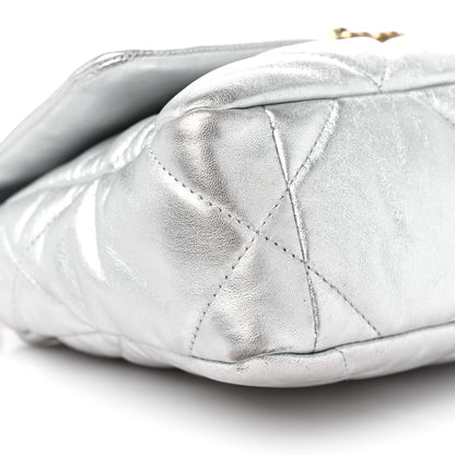 Chanel Metallic Lambskin Quilted Medium Chanel 19 Flap Silver 8 of 11