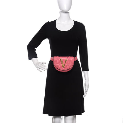 Versace Nappa Quilted Virtus Belt Bag Pink 2 of 9
