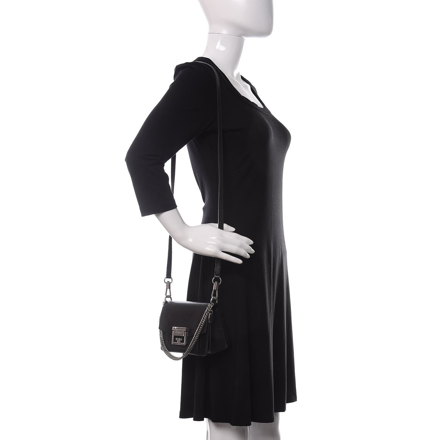 Givenchy Goatskin Mini GV3 Shoulder Bag Black 2 of 10