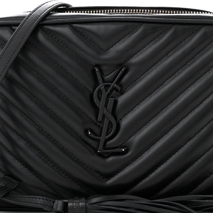 Saint Laurent Calfskin Matelasse Monogram Monochrome Lou Camera Bag Black 8 of 16