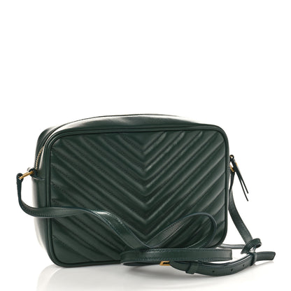 Saint Laurent Calfskin Matelasse Monogram Lou Camera Bag New Vert Fonce 3 of 8
