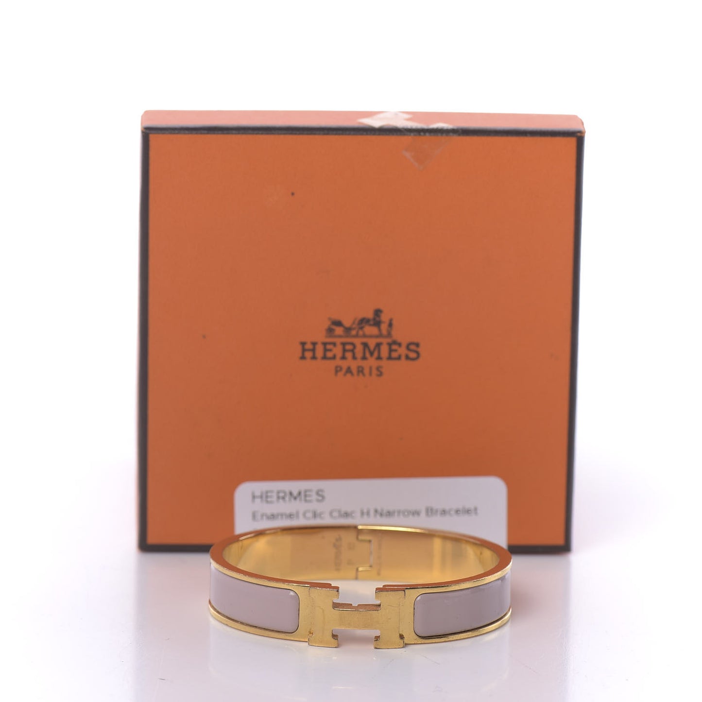 Enamel Clic Clac H Narrow Bracelet PM Rose Poudre