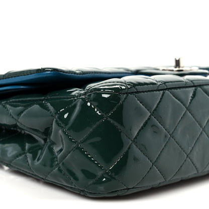 Chanel Patent Quilted Medium Double Flap Blue 10 of 12