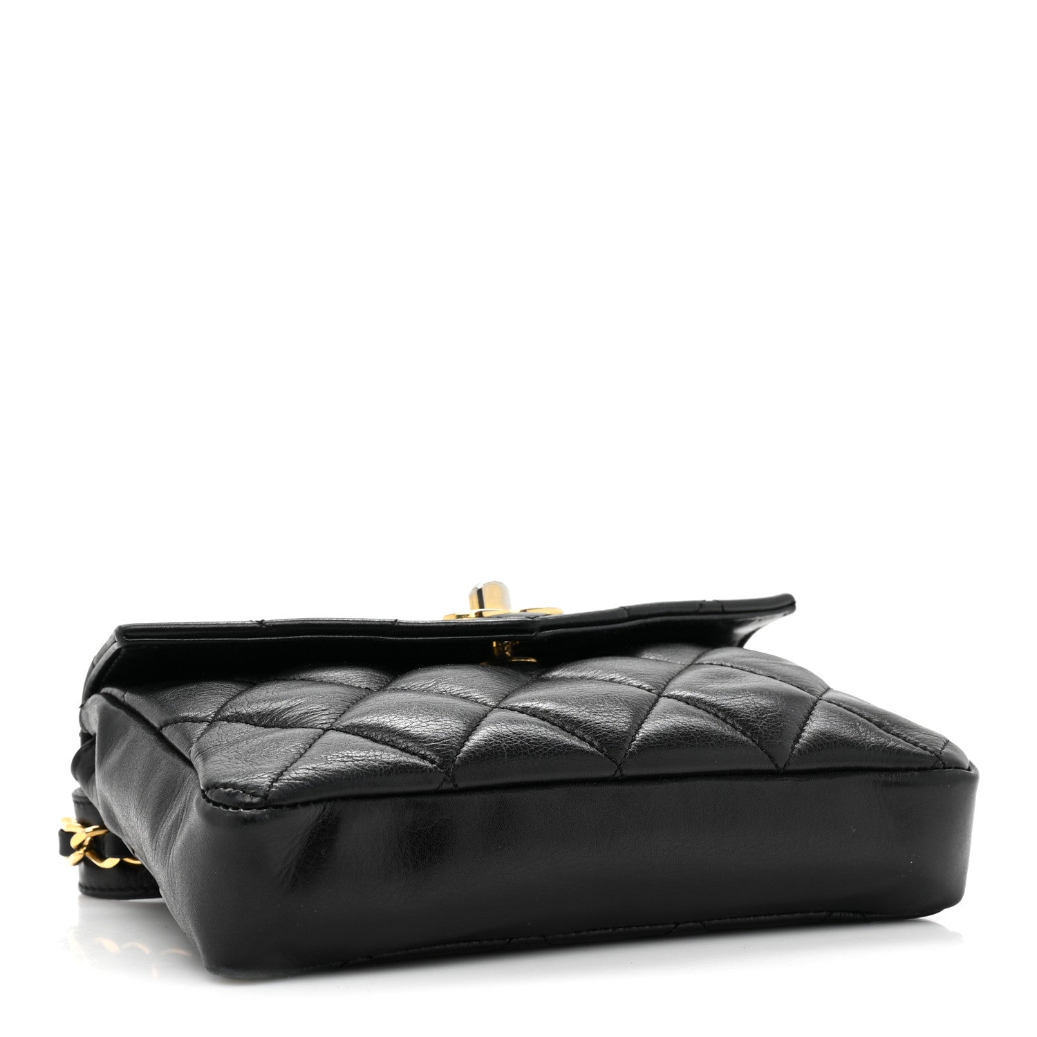 Chanel Lambskin Quilted Flap Waist Belt Bag 75 30 Black 4 of 19