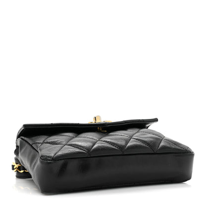 Chanel Lambskin Quilted Flap Waist Belt Bag 75 30 Black 4 of 19