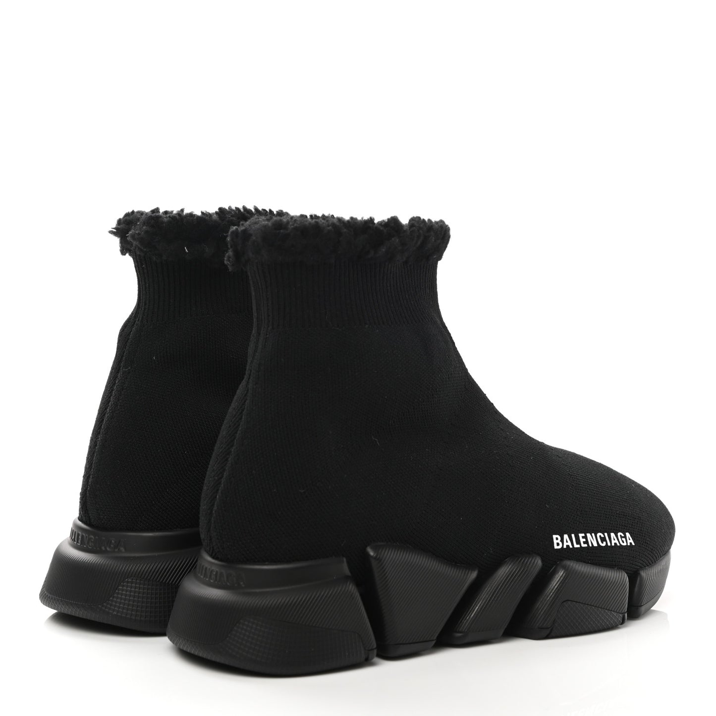Technical 3D Recycled Knit Faux Fur Womens Speed 2.0 Sneakers 37 Black