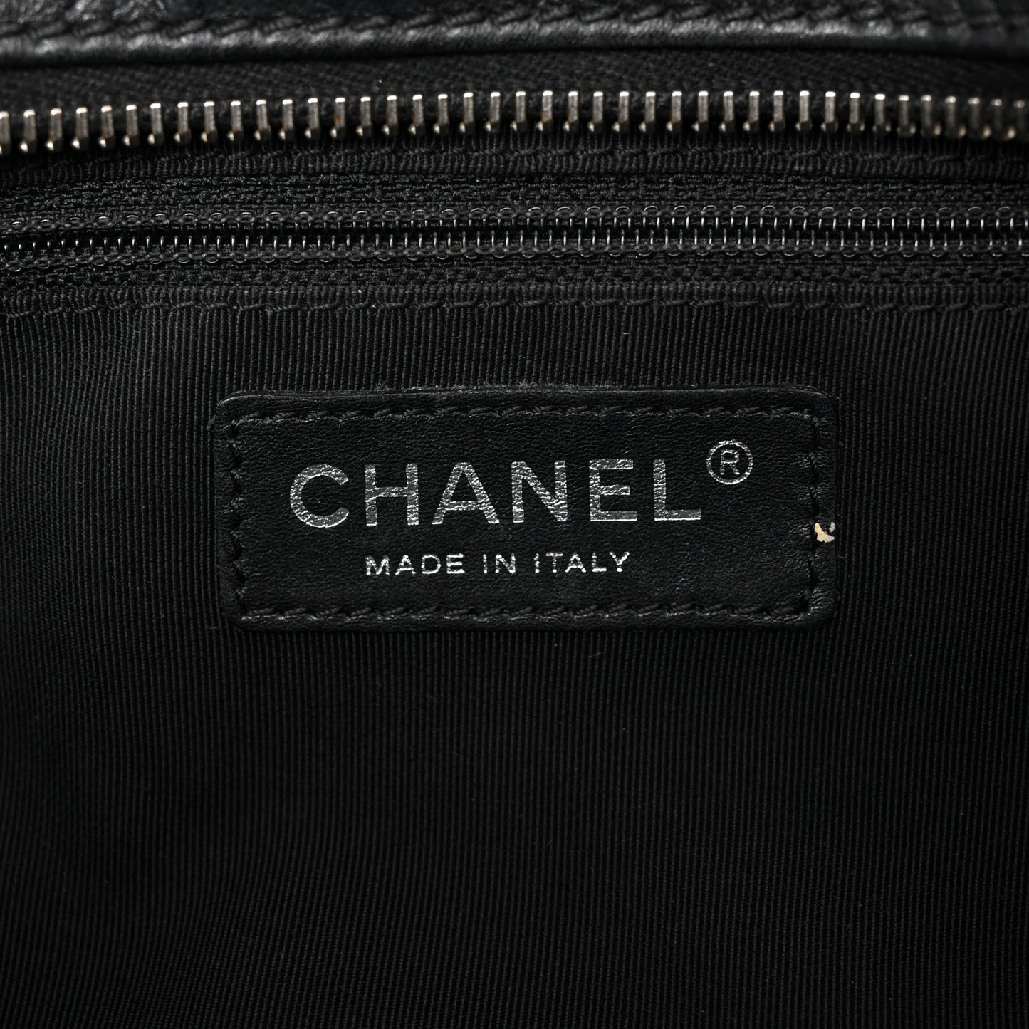 Calfskin Chevron CC All Day Long Boston Black