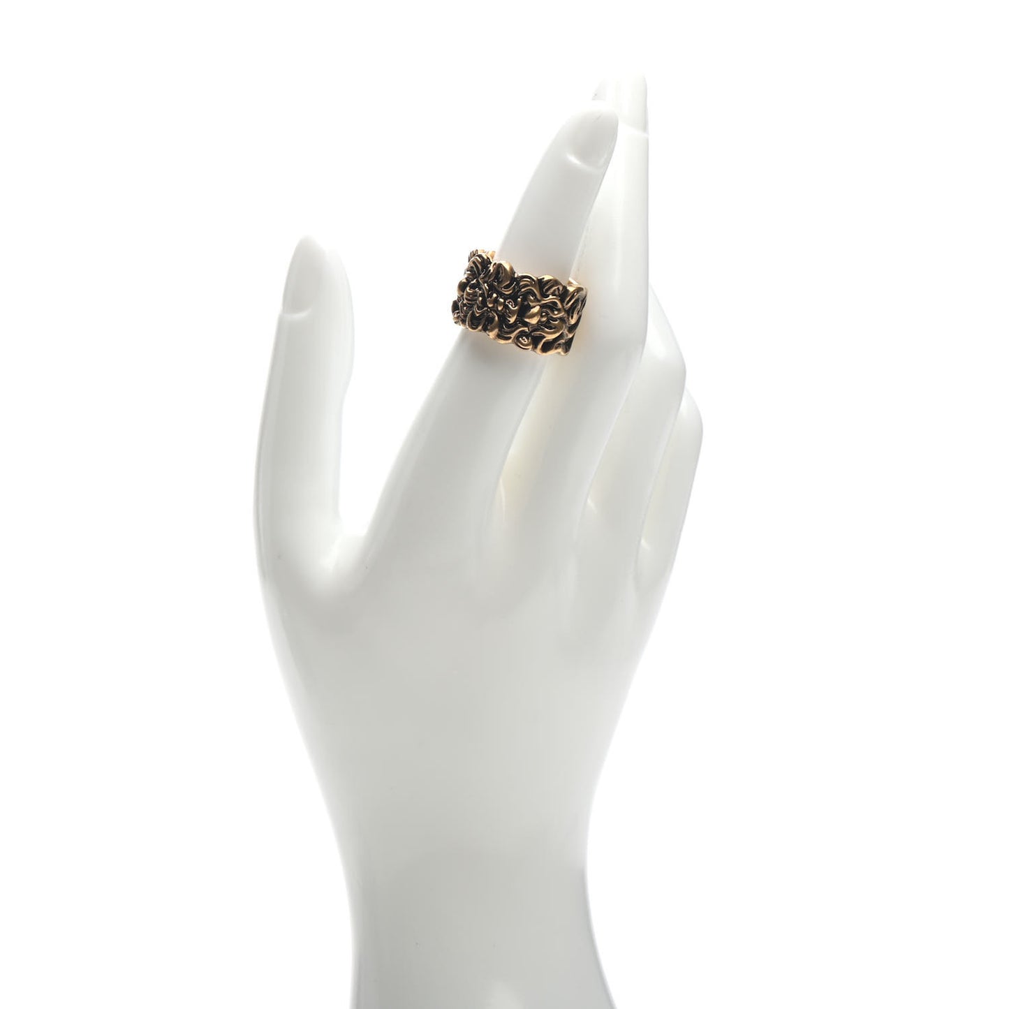 Metal Lion Mane Ring M Aged Gold