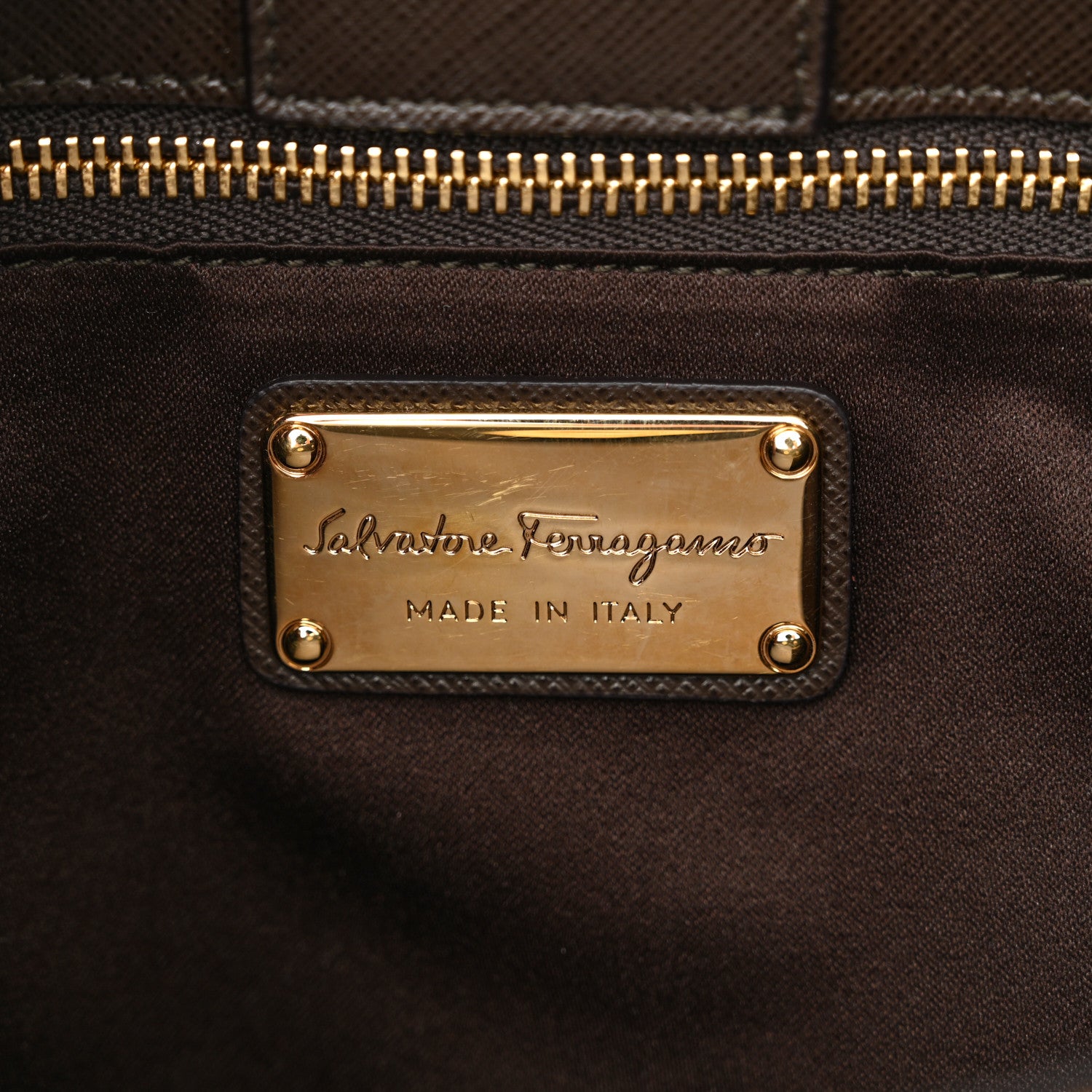 Salvatore Ferragamo Hammered Calfskin Vany Bow Chain Tote Cacao 6 of 12